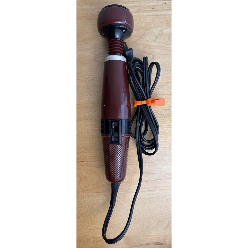 Vintage Oster Model 217A Handheld Personal Massager Burgundy Japan 11" - Picture 2 of 6